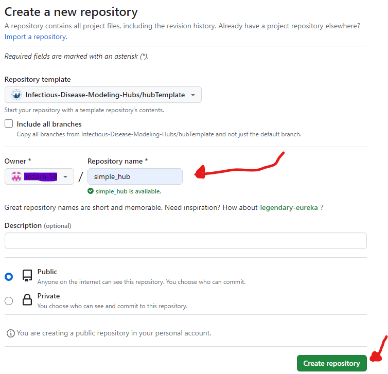 Naming your repository on GitHub